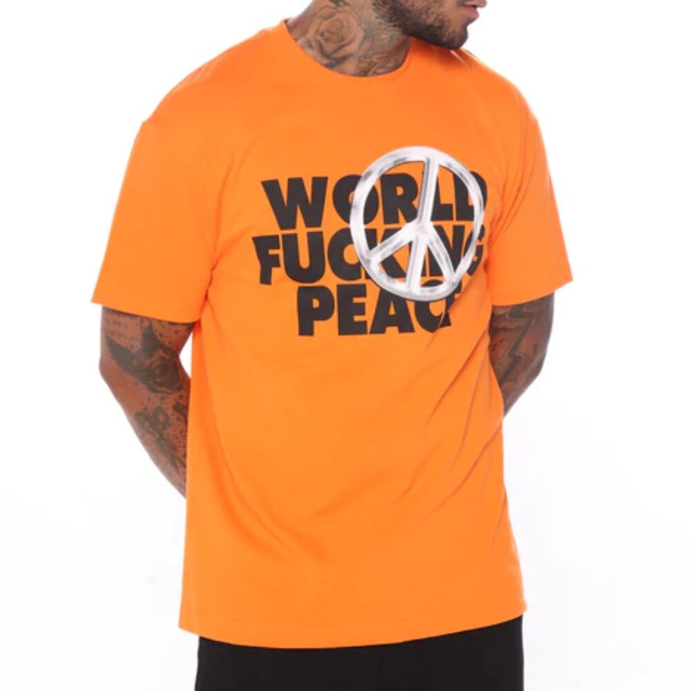 FASHION NOVA MEN 'World Peace' Short Sleeve Tee, Size XL, NwoT